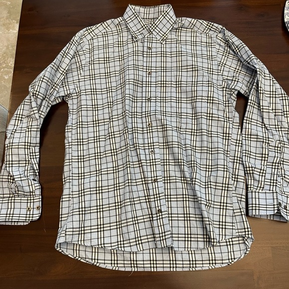 Burberry London Nova Blue Check Button Up Long Sleeve Shirt - Picture 2 of 5